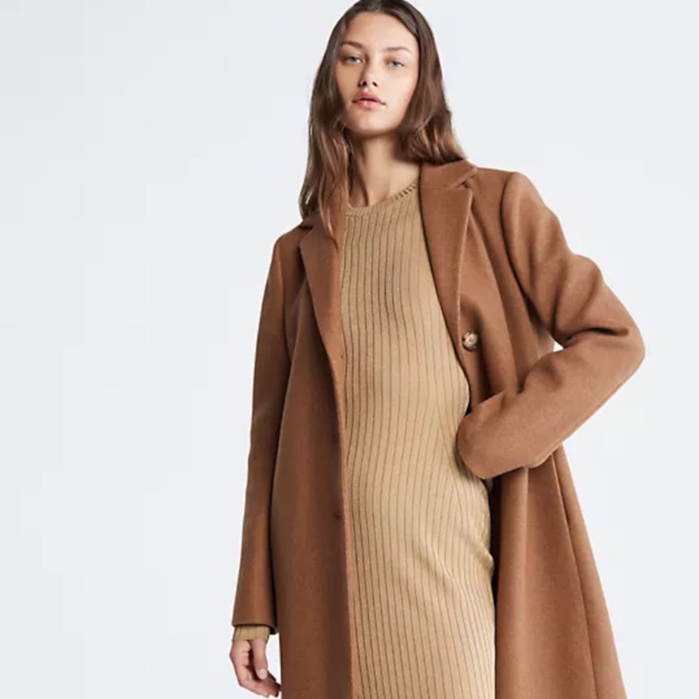 Notch Collar Single Breasted Overcoat - Picture 4 of 4
